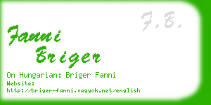 fanni briger business card